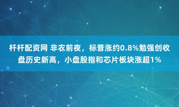 杆杆配资网 非农前夜，标普涨约0.8%勉强创收盘历史新高，小盘股指和芯片板块涨超1%
