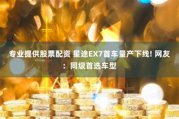 专业提供股票配资 星途EX7首车量产下线! 网友：同级首选车型